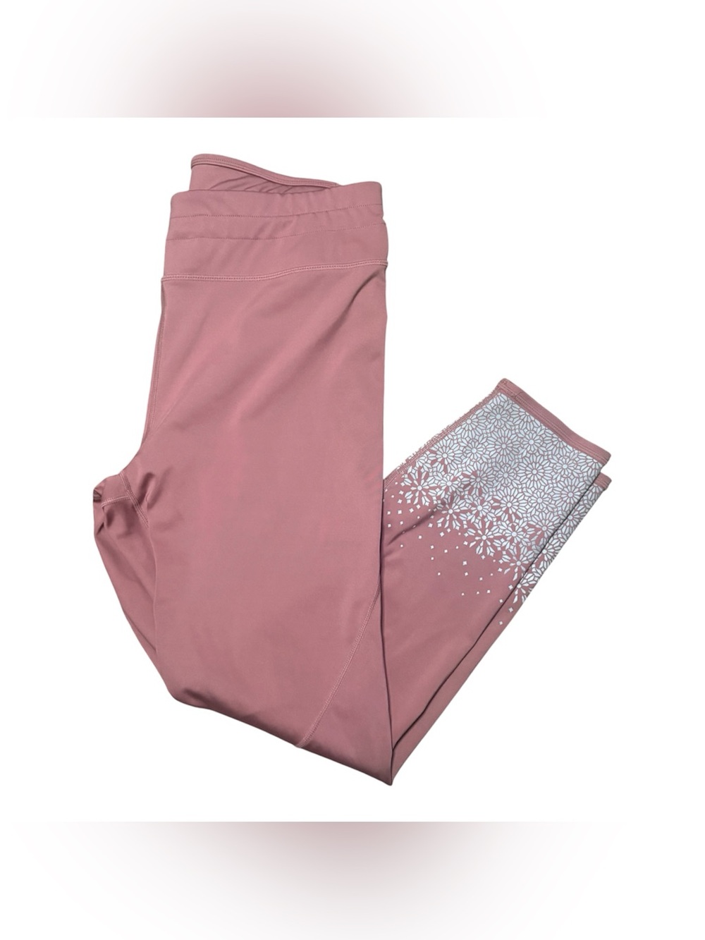 Share Fabletics Leggings Womens XL Dusty Pink Mid Rise Statement Ultra Cool Pock
